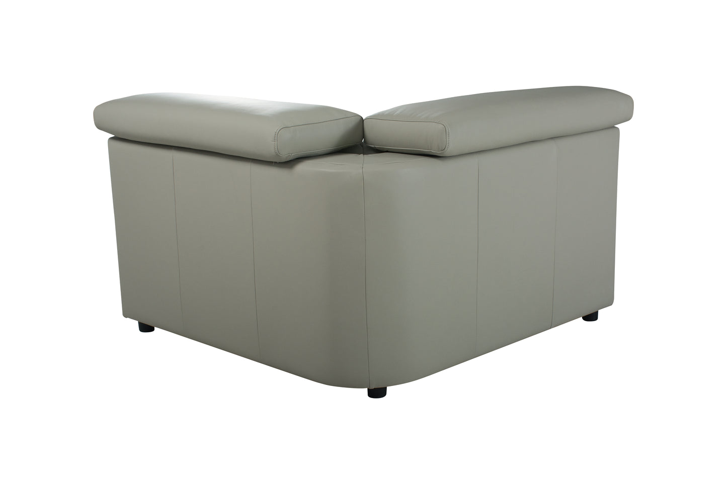 Plaza Electric Recliner Silver Top Grain Leather Corner Sofa With Charging Console