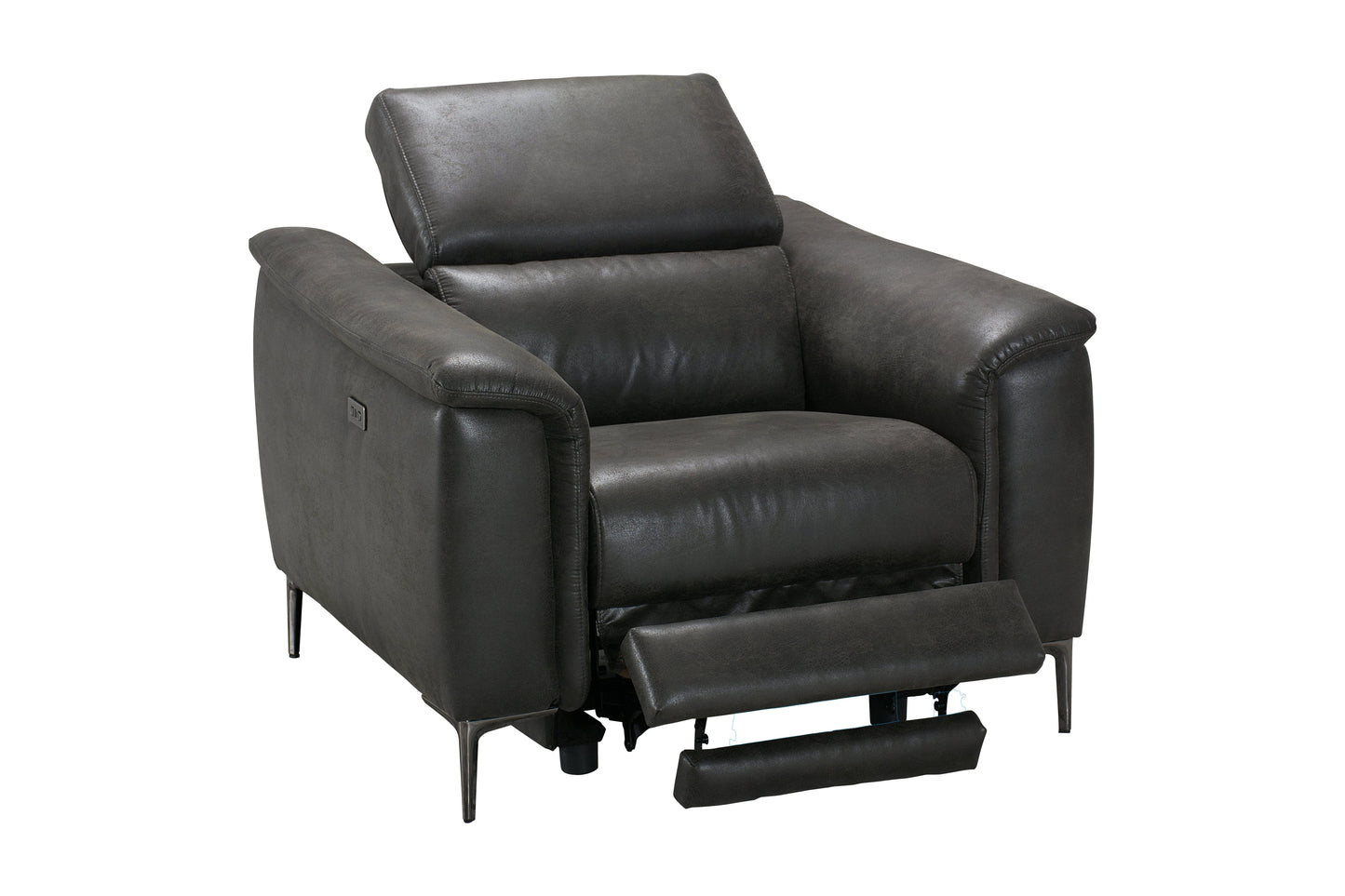 Tahiti Resilience Suede Electric Recliner Sofa Range With USB Charging Ports & Adjustable Headrests