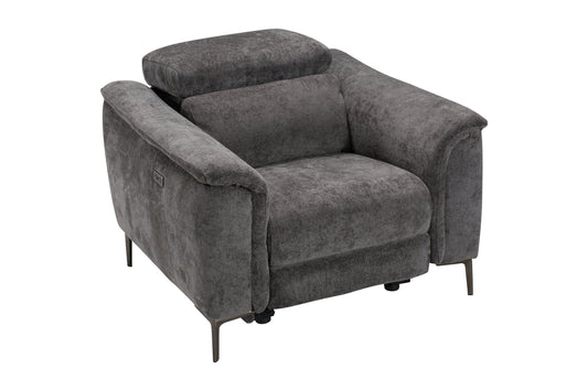 Tahiti Fabric Electric Recliner Armchair / 1 Seater Sofa Range With USB Charging Ports & Adjustable Headrests