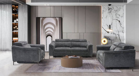 Beckham Fabric Electric Recliner Sofa Range With USB Charging Ports & Adjustable Headrests