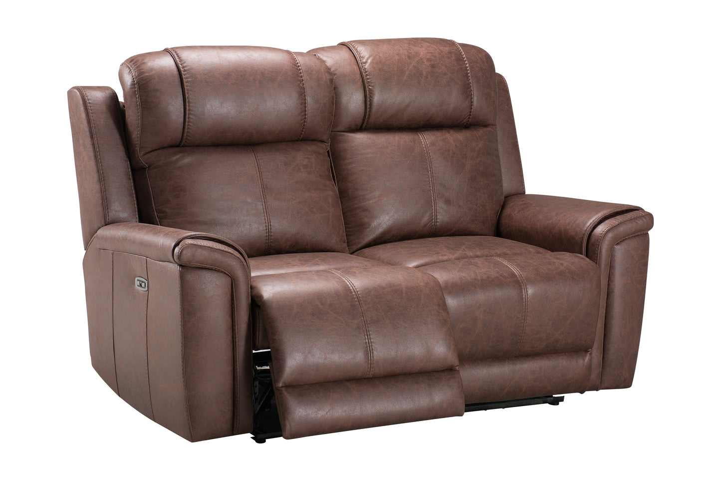Charles Electric / Power Reclining Brown Resilience Fabric 2 Seater Sofa | Power Headrests | USB Charging Plus High Seating & Backrest Position | Couch