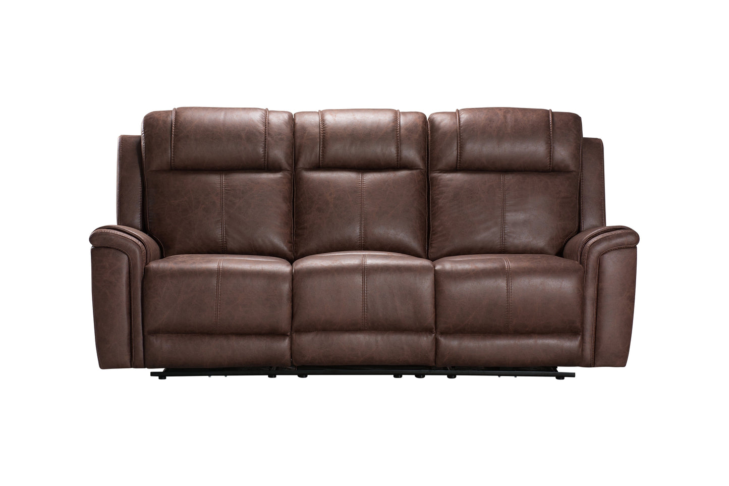 Charles Electric / Power Reclining Brown Resilience Fabric Sofa Range | Power Headrests | USB Charging & Drinks Tray Table Plus High Seating & Backrest Position | Couch