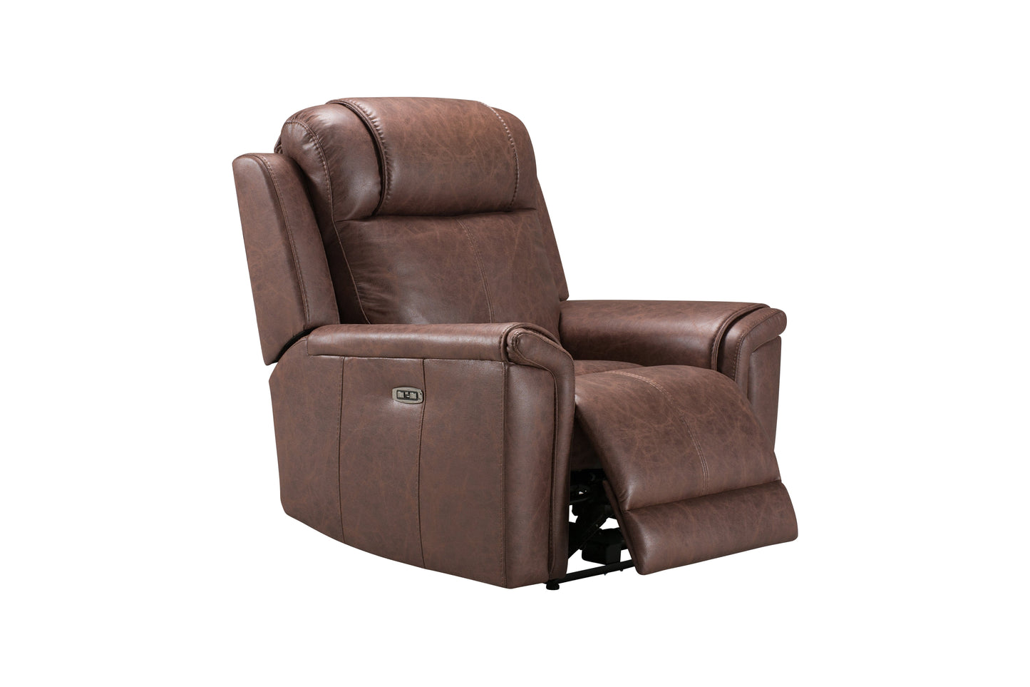 Charles Electric / Power Reclining Brown Resilience Fabric Sofa Range | Power Headrests | USB Charging & Drinks Tray Table Plus High Seating & Backrest Position | Couch