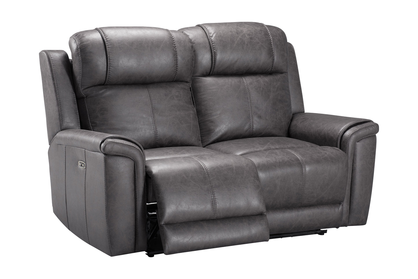 Back In Stock October 5th - Charles Electric / Power Reclining Charcoal Grey Resilience Fabric 2 Seater Sofa | Power Headrests | USB Charging Plus High Seating & Backrest Position | Couch