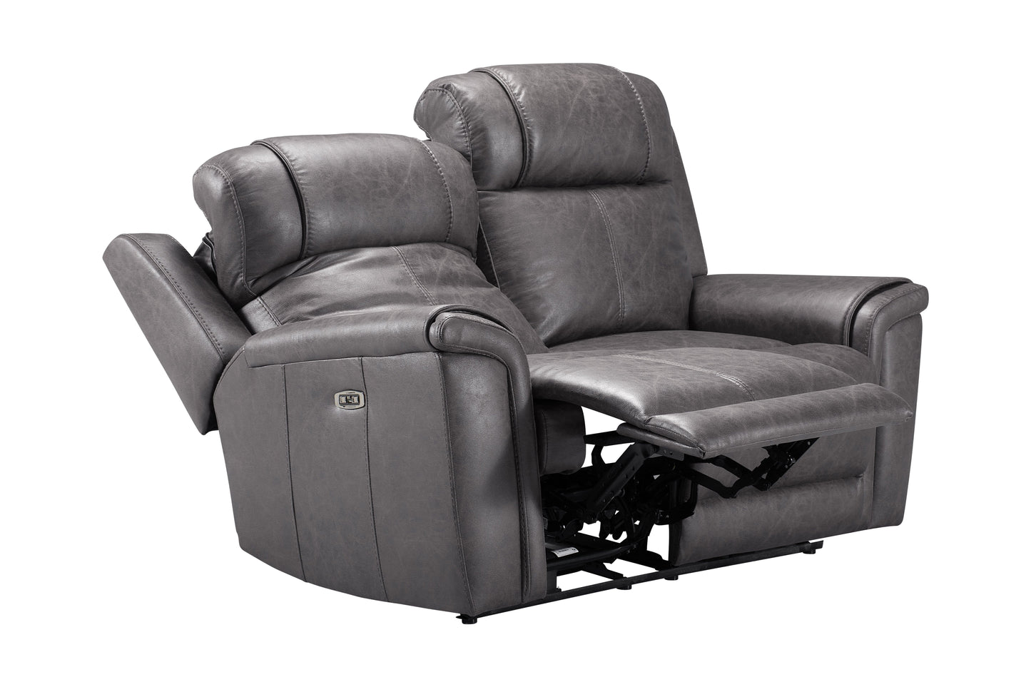 Back In Stock October 5th - Charles Electric / Power Reclining Charcoal Grey Resilience Fabric 2 Seater Sofa | Power Headrests | USB Charging Plus High Seating & Backrest Position | Couch