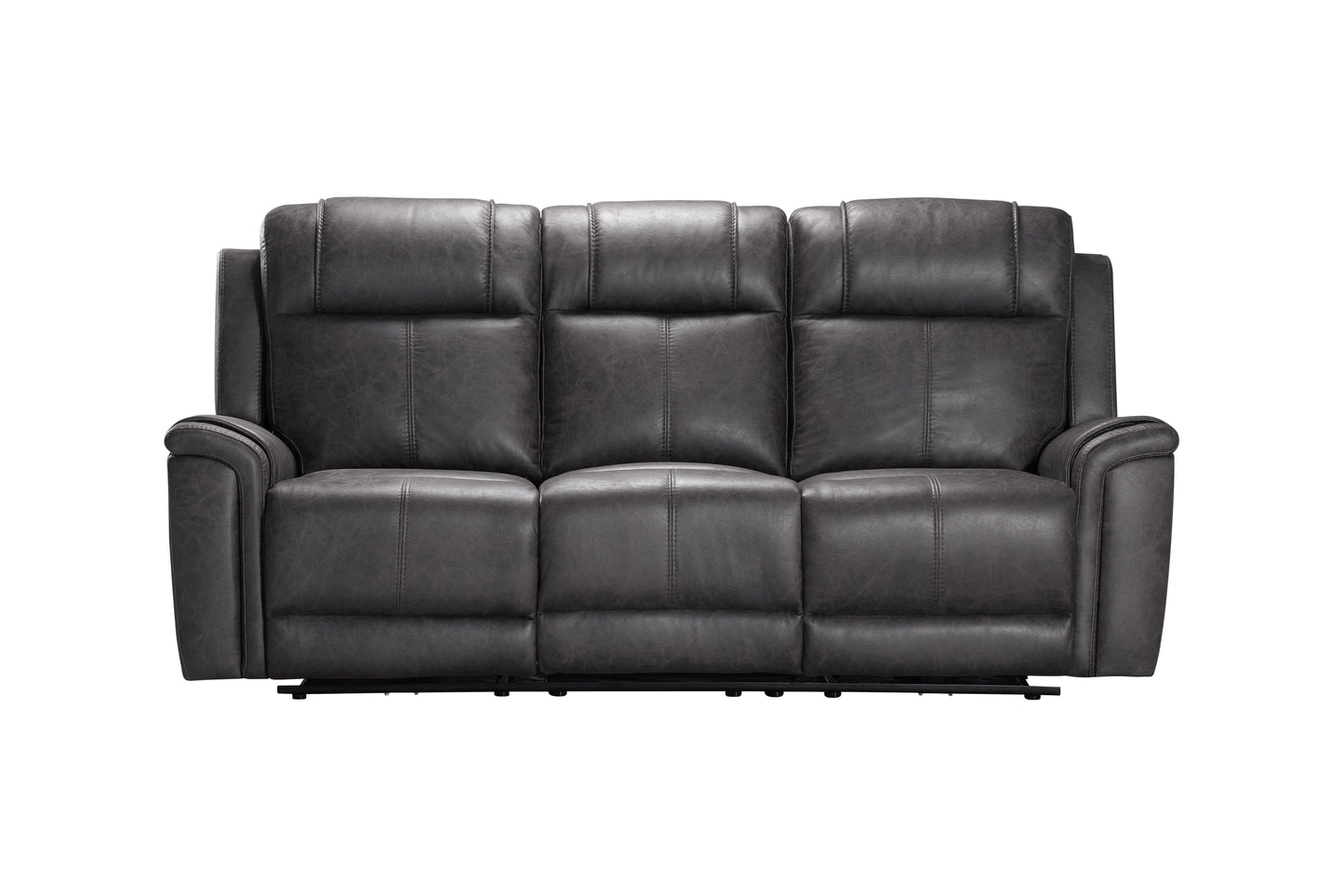 Back In Stock October 5th - Charles Electric / Power Reclining Charcoal Grey Resilience Fabric 3 Seater Sofa | Power Headrests | USB Charging & Drinks Tray Table Plus High Seating & Backrest Position | Couch