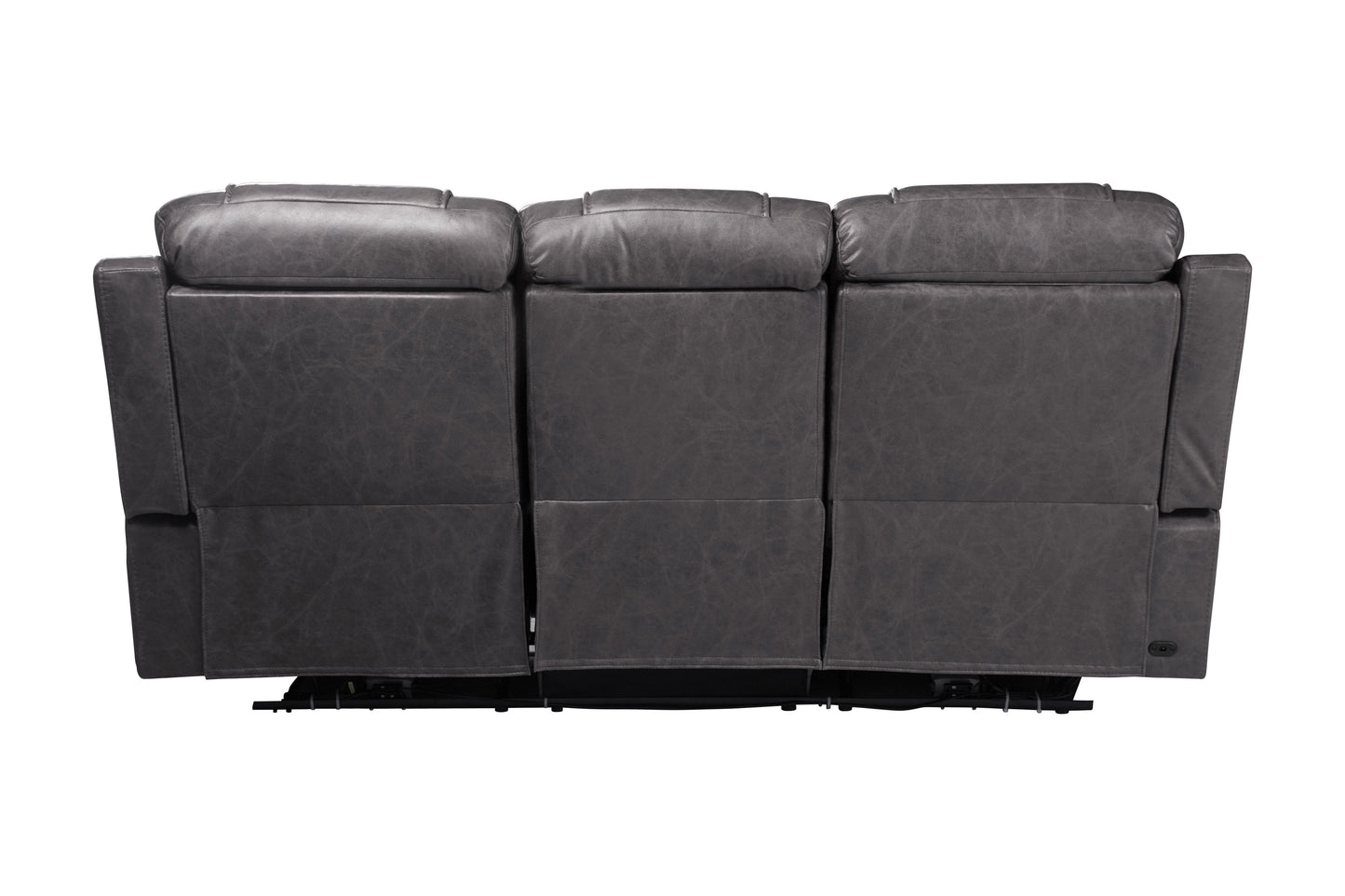 Back In Stock October 5th - Charles Electric / Power Reclining Charcoal Grey Resilience Fabric 3 Seater Sofa | Power Headrests | USB Charging & Drinks Tray Table Plus High Seating & Backrest Position | Couch