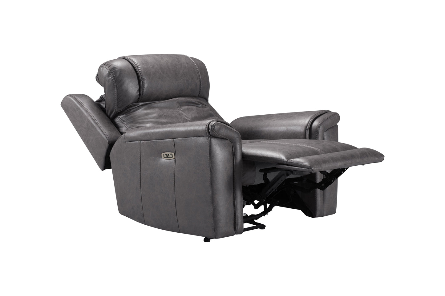 Back In Stock October 5th - Charles Electric / Power Reclining Charcoal Grey Resilience Fabric Sofa Range | Power Headrests | USB Charging & Drinks Tray Table Plus High Seating & Backrest Position | Couch