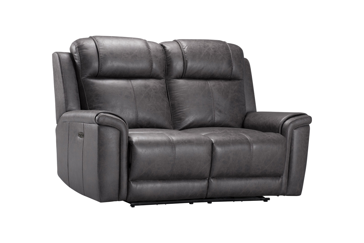 Back In Stock October 5th - Charles Electric / Power Reclining Charcoal Grey Resilience Fabric 2 Seater Sofa | Power Headrests | USB Charging Plus High Seating & Backrest Position | Couch