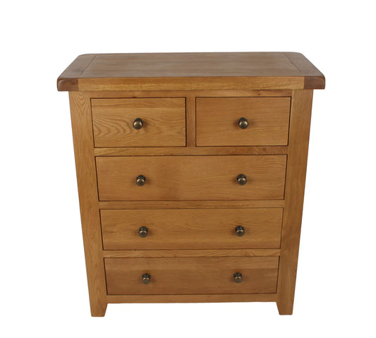 Torino Real Hardwood Oak 2+3 Drawer Chest