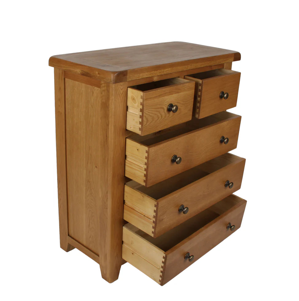 Torino Real Hardwood Oak 2+3 Drawer Chest