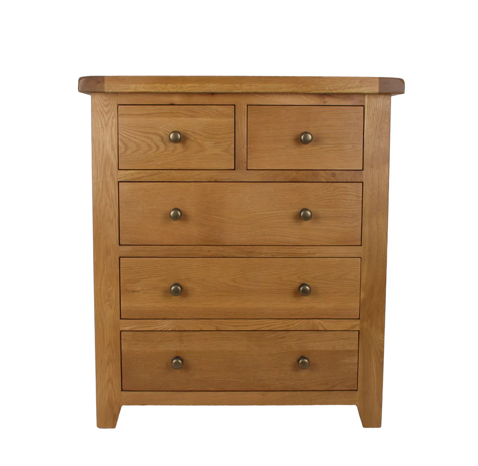 Torino Real Hardwood Oak 2+3 Drawer Chest