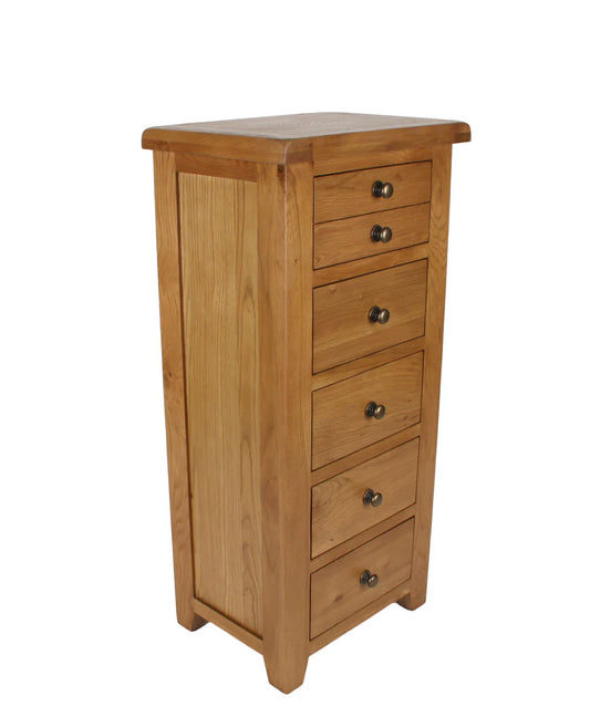 Torino 5 Drawer Real Hardwood Oak Chest Of Draws