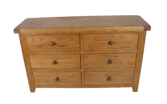 Torino 6 Drawer Real Hardwood Oak Chest Of Draws