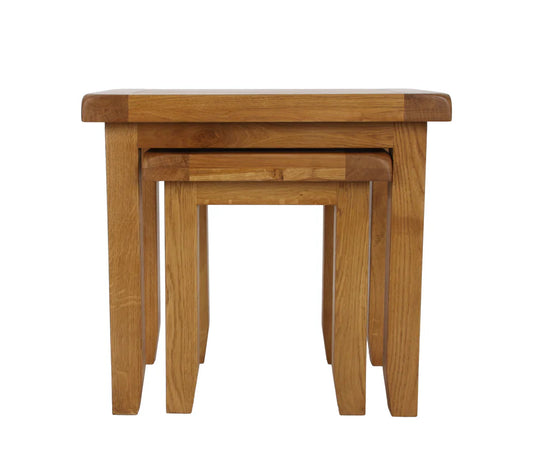 Torino Nest of 2 Real Hardwood Oak Tables