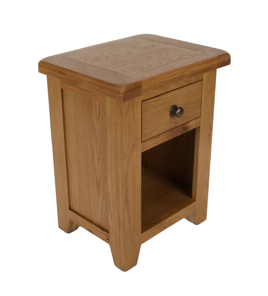 Torino Real Hardwood Oak Bedside 1 Drawer