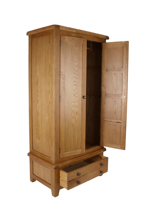 Torino Small Real Hardwood Oak Wardrobe