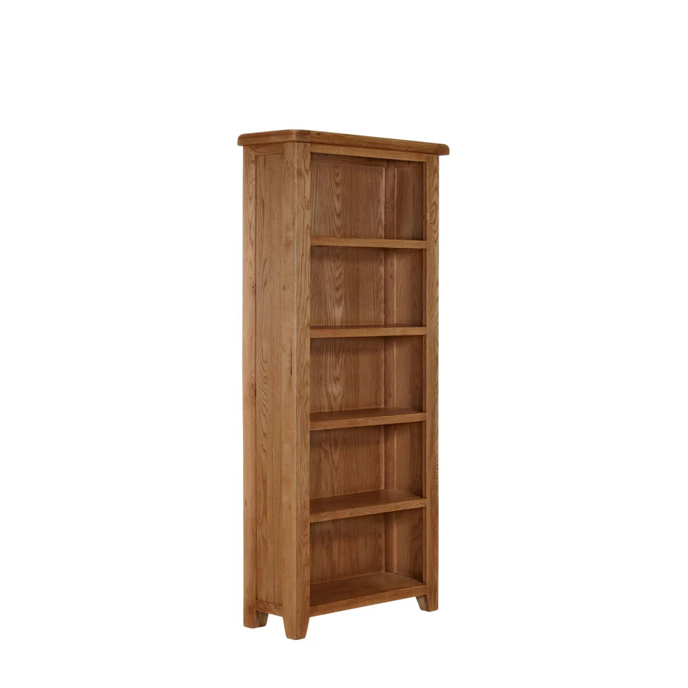 Torino Tall Real Hardwood Oak Bookcase