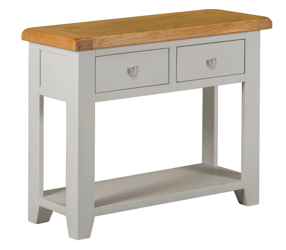Lucca Real Hardwood Oak Console Table