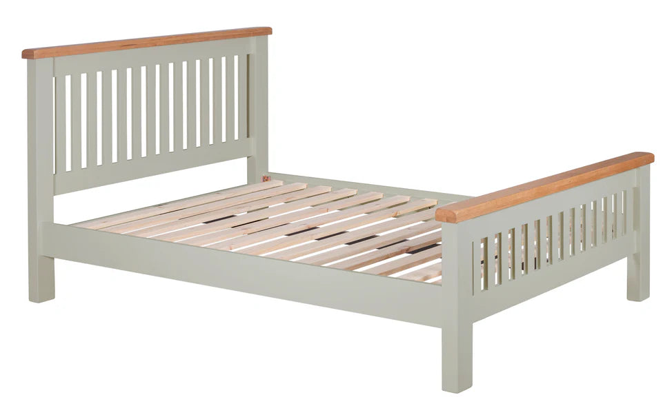 Lucca 4"6' Double Real Hardwood Oak Bed Frame