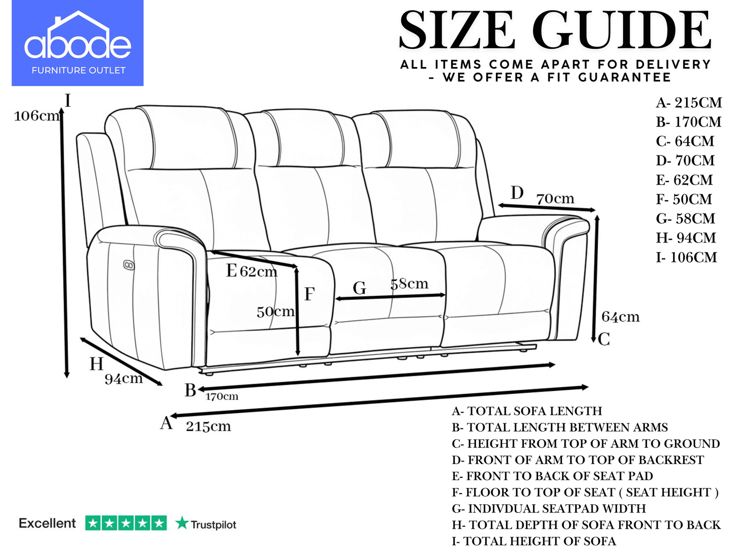 Charles Electric / Power Reclining Brown Resilience Fabric 3 Seater Sofa | Power Headrests | USB Charging & Drinks Tray Table Plus High Seating & Backrest Position | Couch