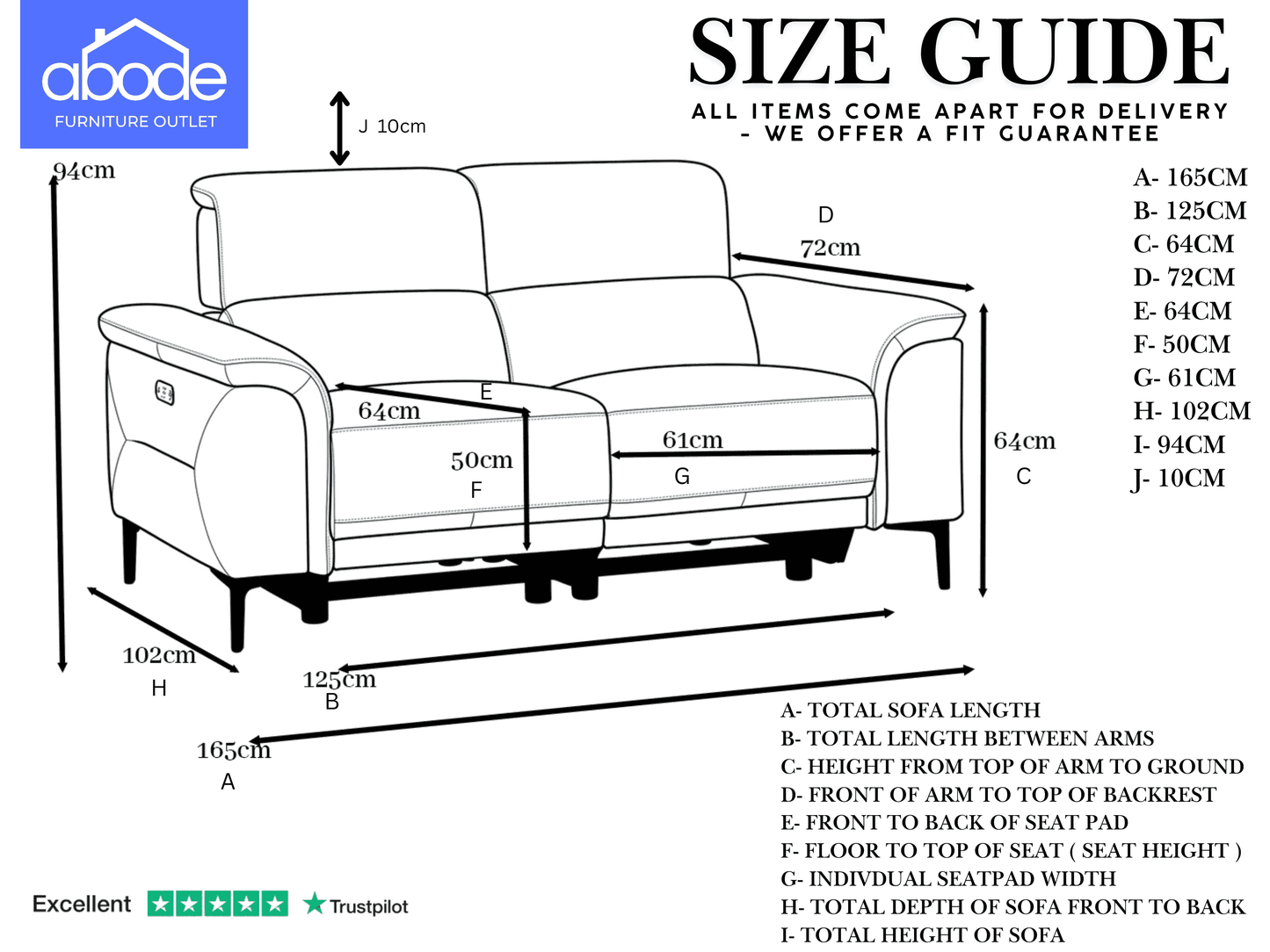 San Andreas Electric Recliner Grey Top Grain Leather 2 Seater Sofa With Power Headrests & USB Charging Ports
