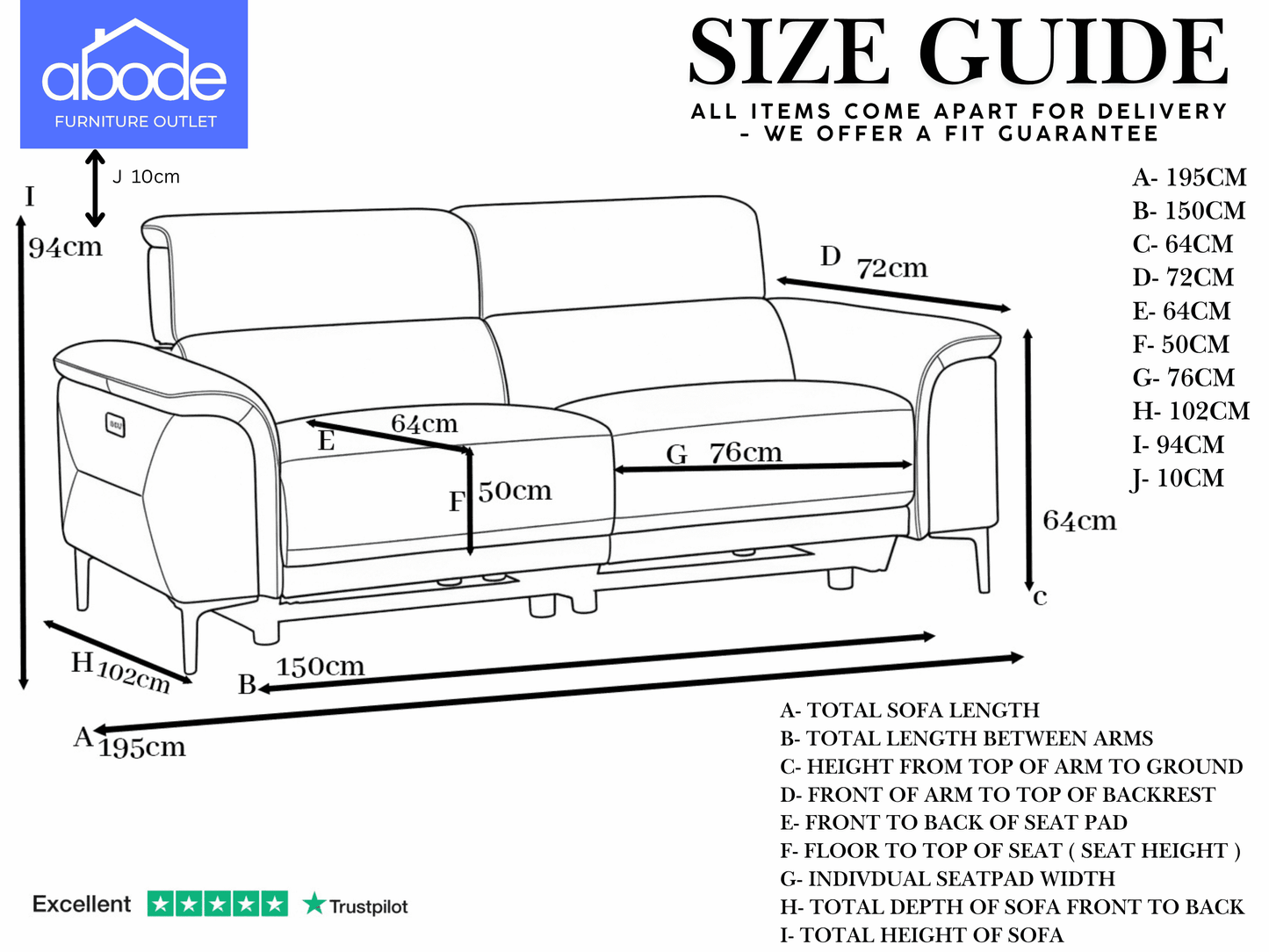San Andreas Electric Recliner Grey Top Grain Leather 3 Seater Sofa With Power Headrests & USB Charging Ports