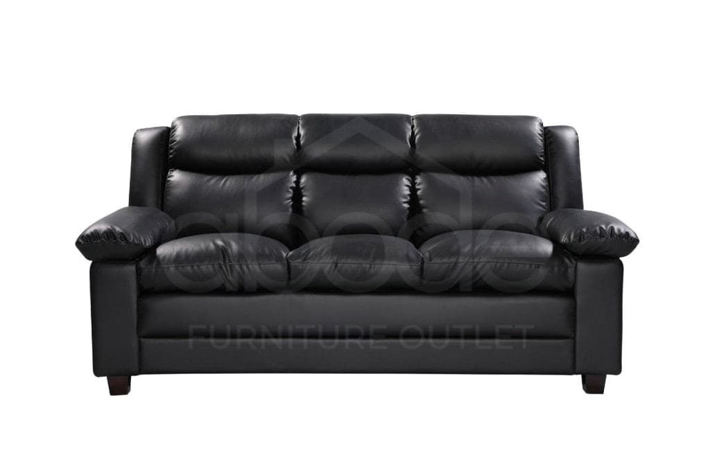 Arthur Black Leather 3 Seater Sofa Sofas