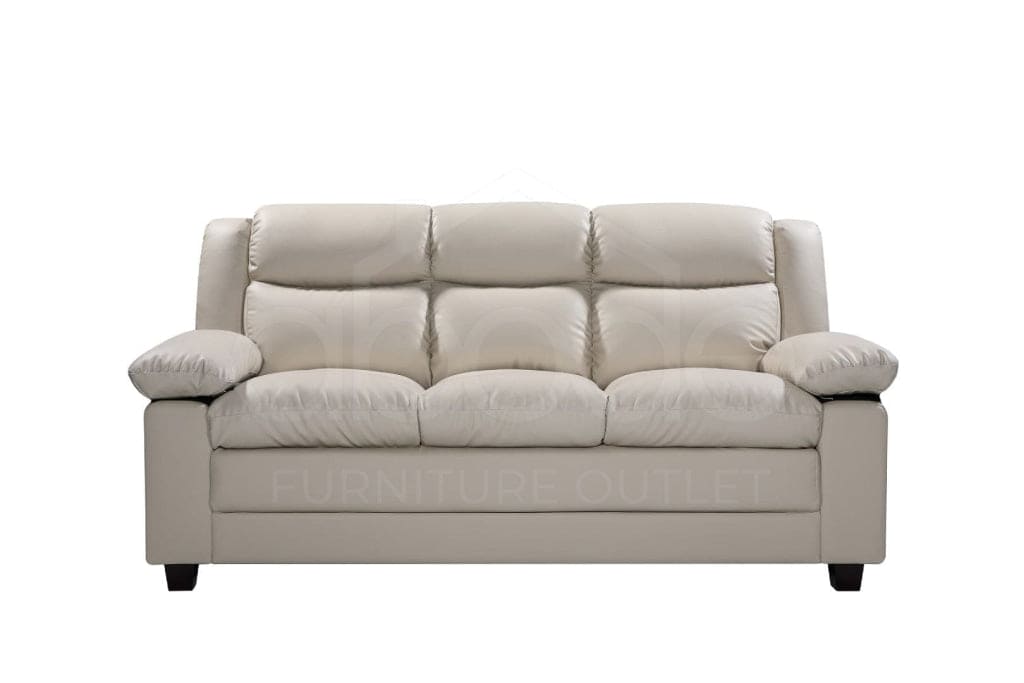 Arthur Cream Leather 3 Seater Sofa Sofas