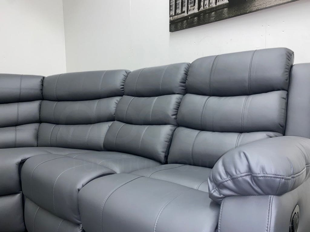 Landos Lhf Modular Recliner 4 Seat Grey Leather Corner Sofa Sofas