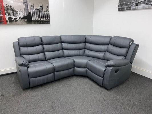 Landos Rhf Modular Recliner 4 Seat Grey Leather Corner Sofa Sofas
