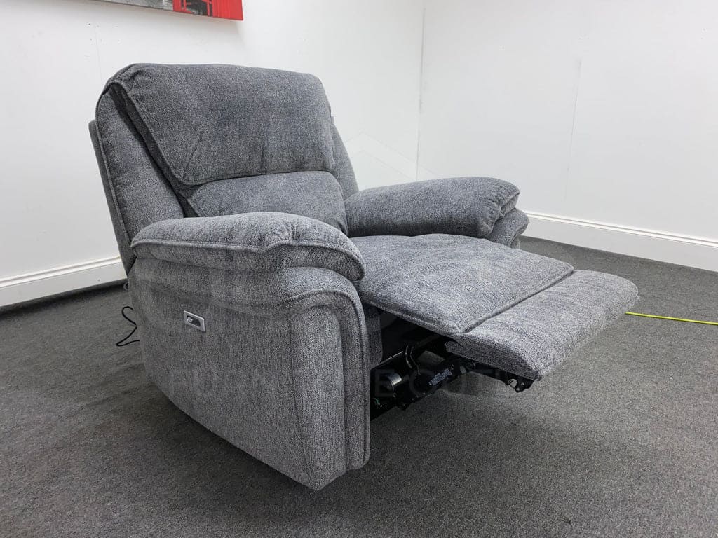 Baxley Charcoal Grey Fabric Manual Reclining Armchair / 1 Seater Sofa Sofas