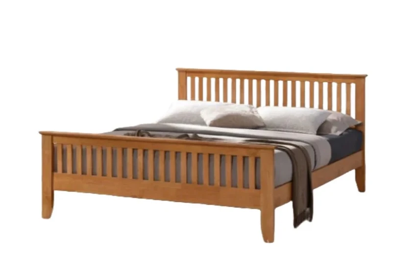 Torino 4"6' Double Real Hardwood Oak Bed Frame