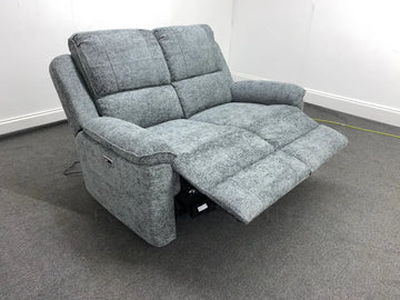 Cabello Grey Fabric Electric Recliner 2 Seater Sofa Sofas