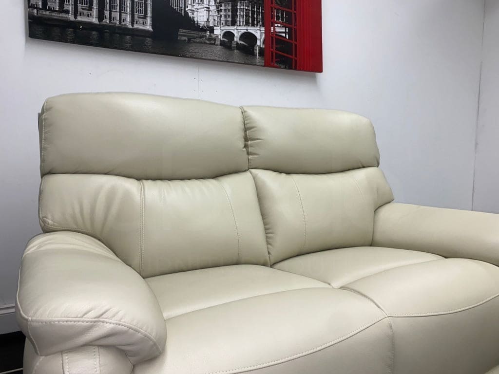 Dfs Pryme Ivory / Cream Leather Electric Power Reclining 3 Seater 2 & Armchair Sofa Suite Set