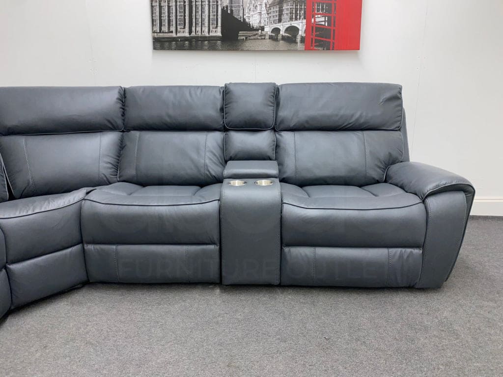 Electric Recliner Grey Fabric Lhf Corner Sofa Sofas