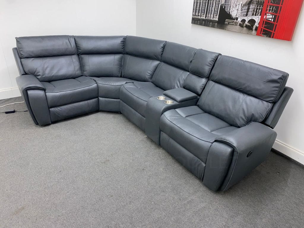 Electric Recliner Grey Fabric Lhf Corner Sofa Sofas