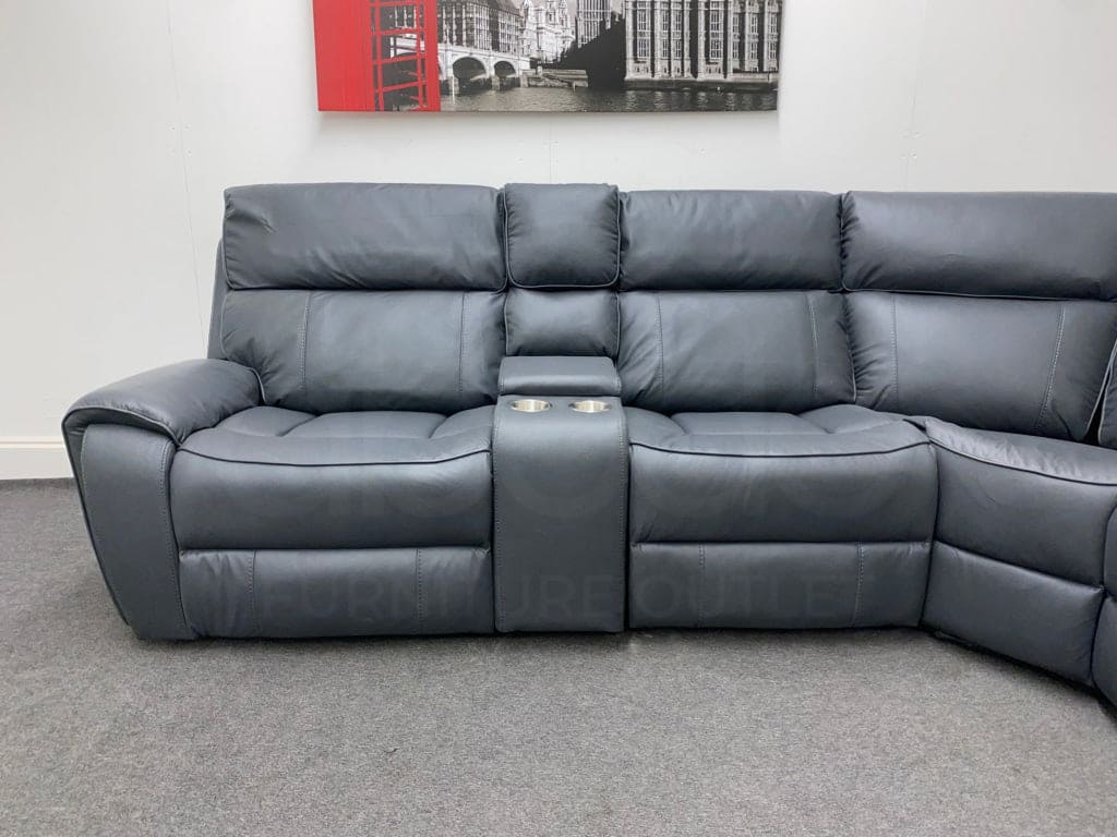 Electric Recliner Grey Fabric Rhf Corner Sofa Sofas