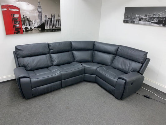 Electric Recliner Grey Fabric Rhf Corner Sofa Without Console Sofas