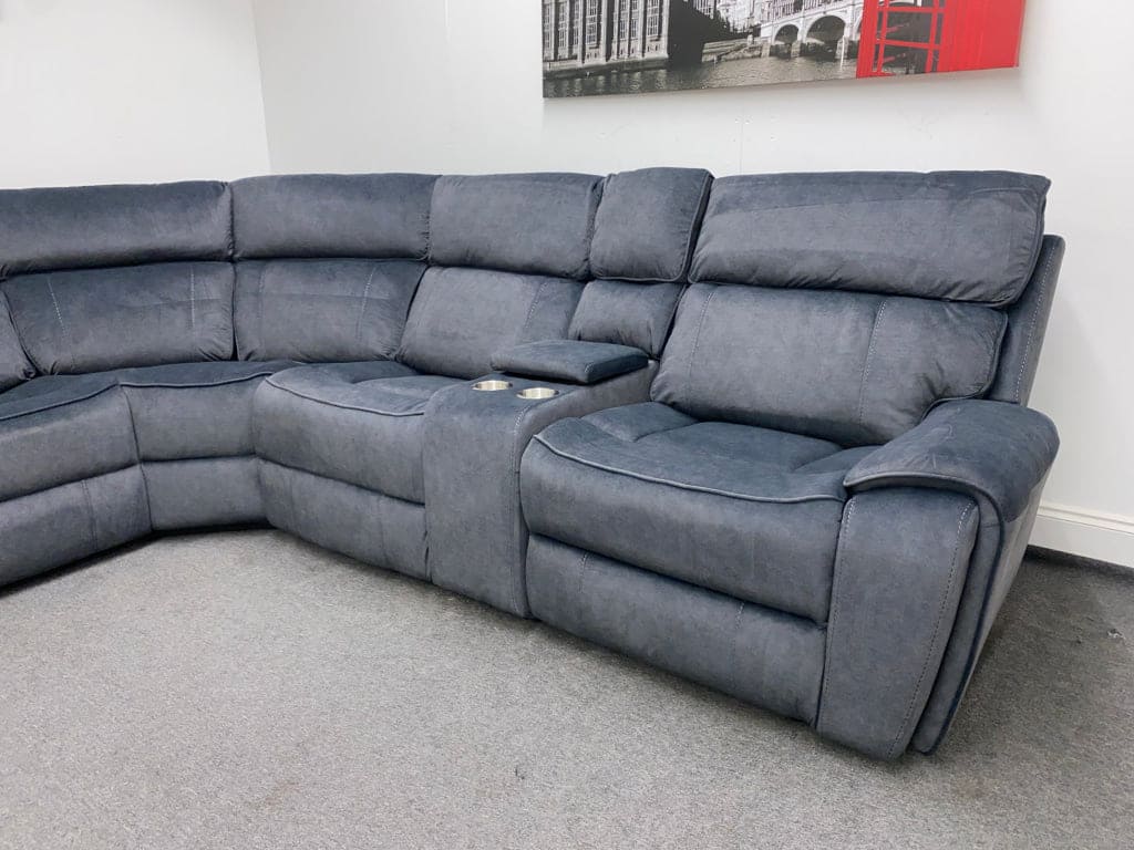 Electric Recliner Grey Velvet Lhf Corner Sofa Sofas
