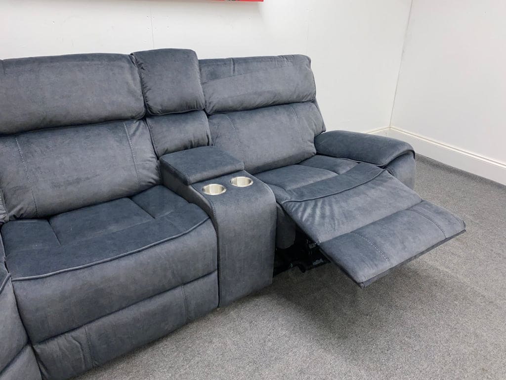 Electric Recliner Grey Velvet Lhf Corner Sofa Sofas