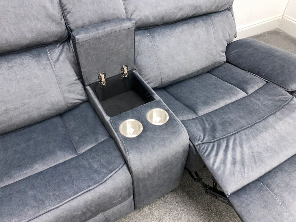 Electric Recliner Grey Velvet Lhf Corner Sofa Sofas