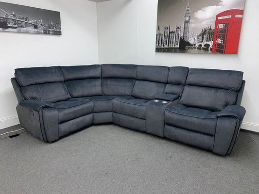 Electric Recliner Grey Velvet Lhf Corner Sofa Sofas