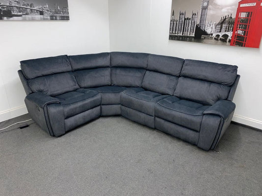 Electric Recliner Grey Velvet Lhf Corner Sofa Without Console Sofas