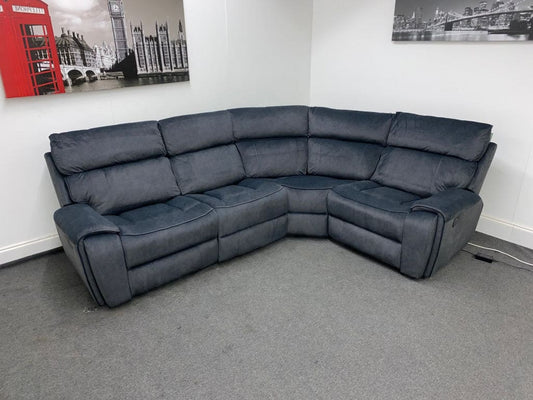 Electric Recliner Grey Velvet Rhf Corner Sofa Without Console Sofas