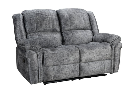 ’Finsbury Express’ Grey Plush Velvet 2 Seater Electric Reclining Sofa Sofas