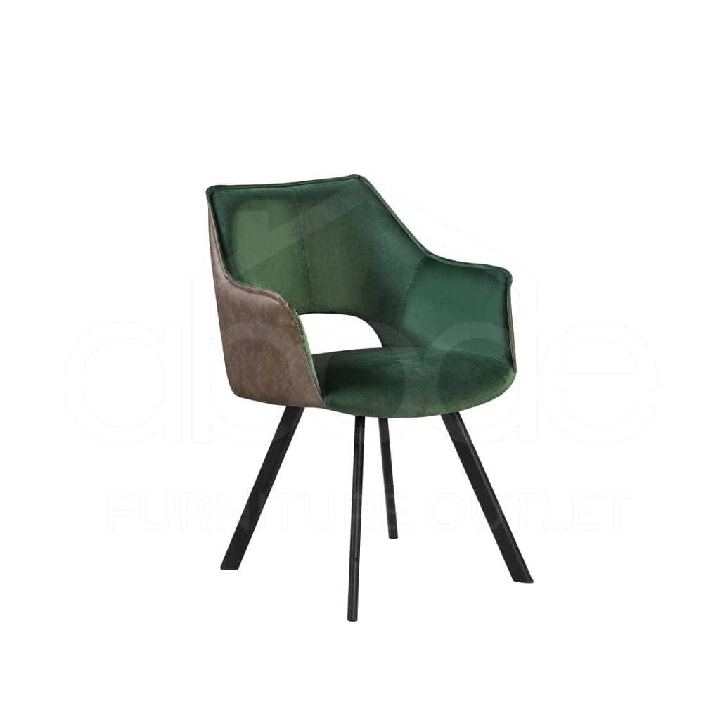 Florence Grey Pu + Green Velvet Dining Chair Dining Chair