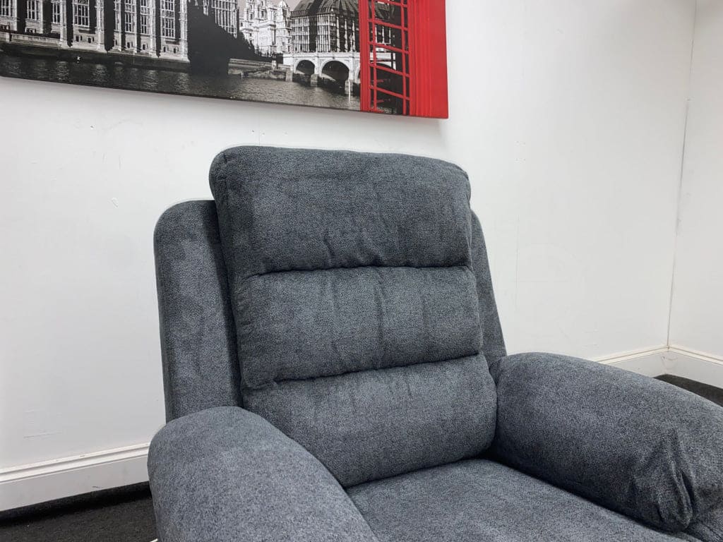 Goodwood Electric Reclining Charcoal Grey Fabric Armchair 1 Seater Sofa + Usb Ports Sofas