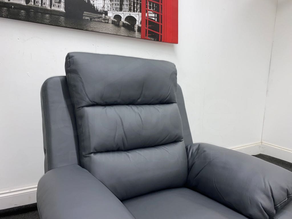 Goodwood Electric Reclining Charcoal Grey Leather Armchair 1 Seater Sofa + Usb Ports Sofas