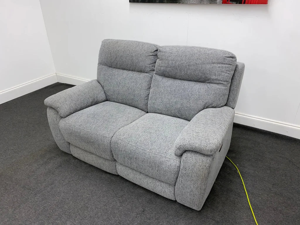 Grey Fabric Electric Recliner 2 Seater Sofa Sofas